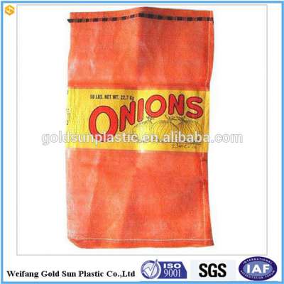 L sewing onion leno mesh bag with brand